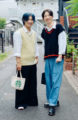 さとう（19）美容学生（左）、せな（19）寿司職人見習い（右）