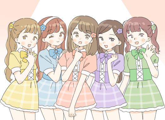 美人2人+普通2人+ブス1人のアイドルグループのイメージ