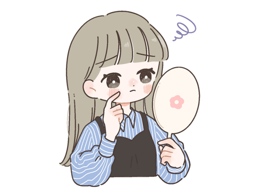 鏡を見ながら、自分の顔のちょっとした部分(周囲は気にならないようなこと)が気になってしょうがない女の子